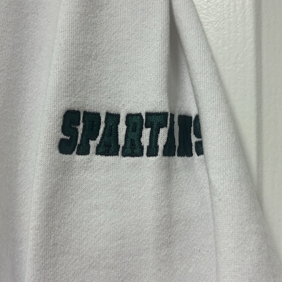 Michigan State Spartans White Embroidered Hoodie - Picture 3 of 6